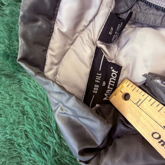 Marmot 800 Fill Down Puffer Jacket Youth S Gray Coat Full Zip Warm Bubble Hike - Picture 8 of 8